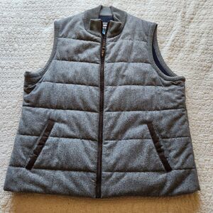 Johnston & Murphy Quilted Wool Blend Vest XL Gray Quiet Luxury Golf Core Classic